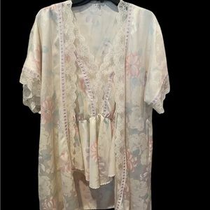 Vintage Nightie Robe Womens Size Medium 3 piece set